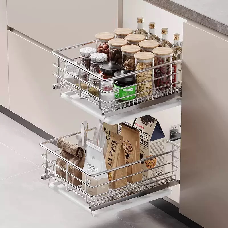 Pull-down folding storage rack